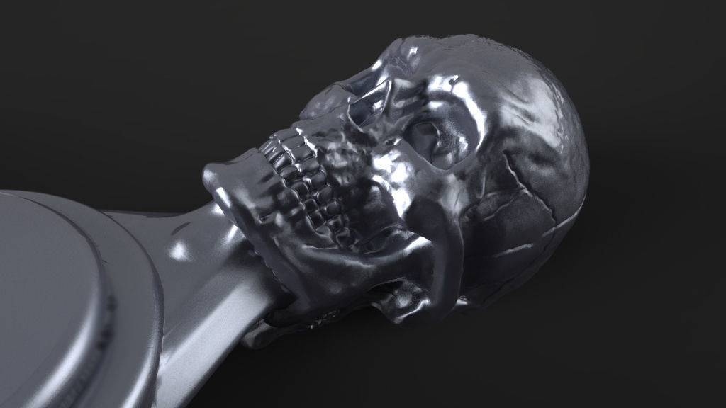 Premium spinner Skull 3-arm 3D print model_8