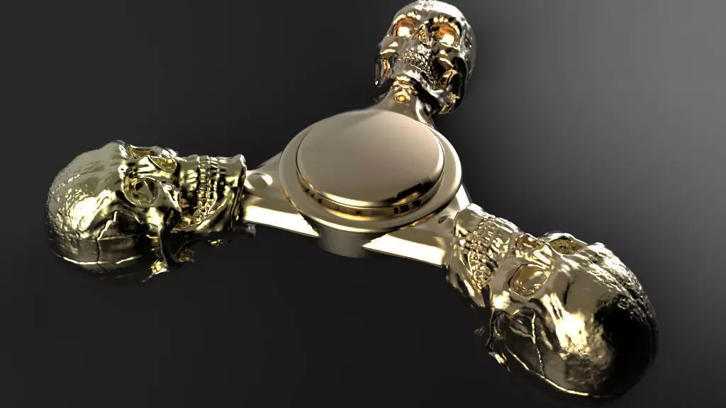 Premium spinner Skull 3-arm 3D print model_0