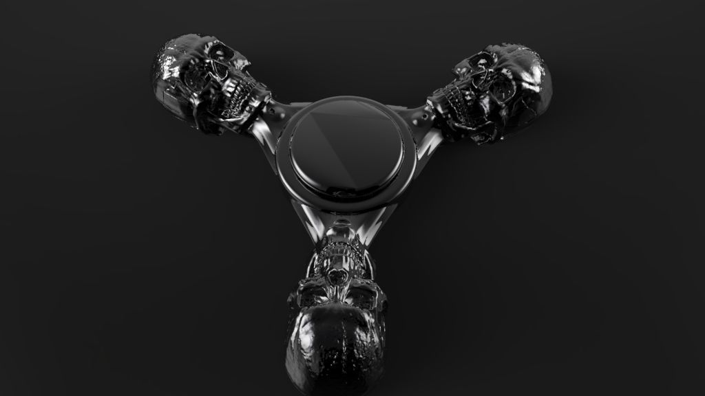 Premium spinner Skull 3-arm 3D print model_4