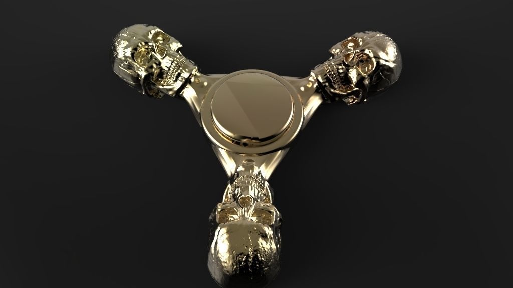 Premium spinner Skull 3-arm 3D print model_1