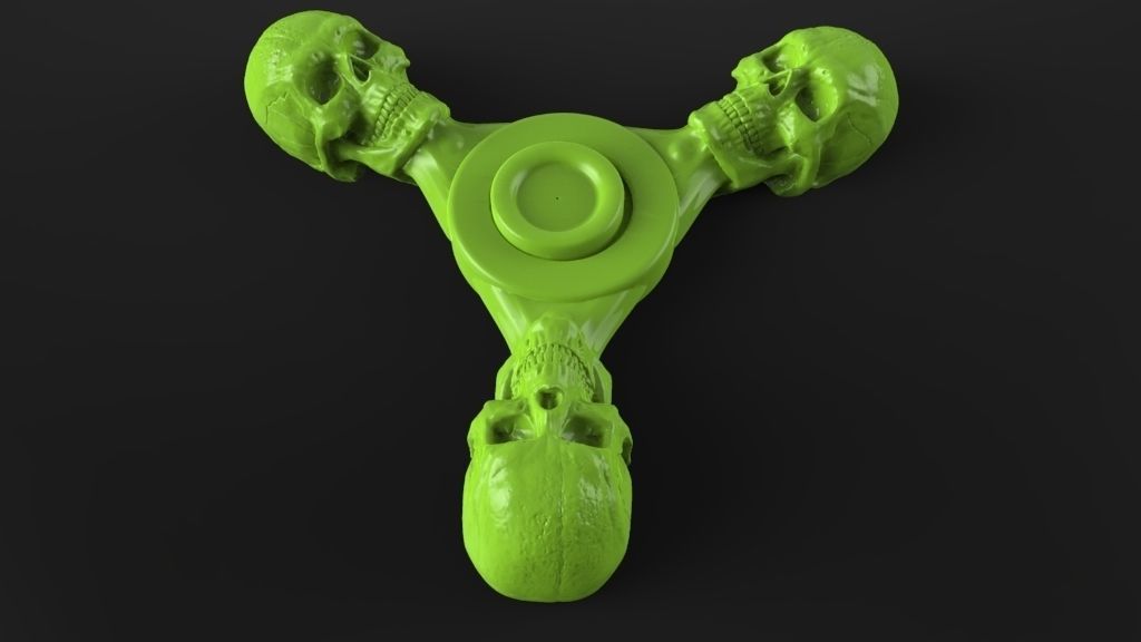Premium spinner Skull 3-arm 3D print model_10