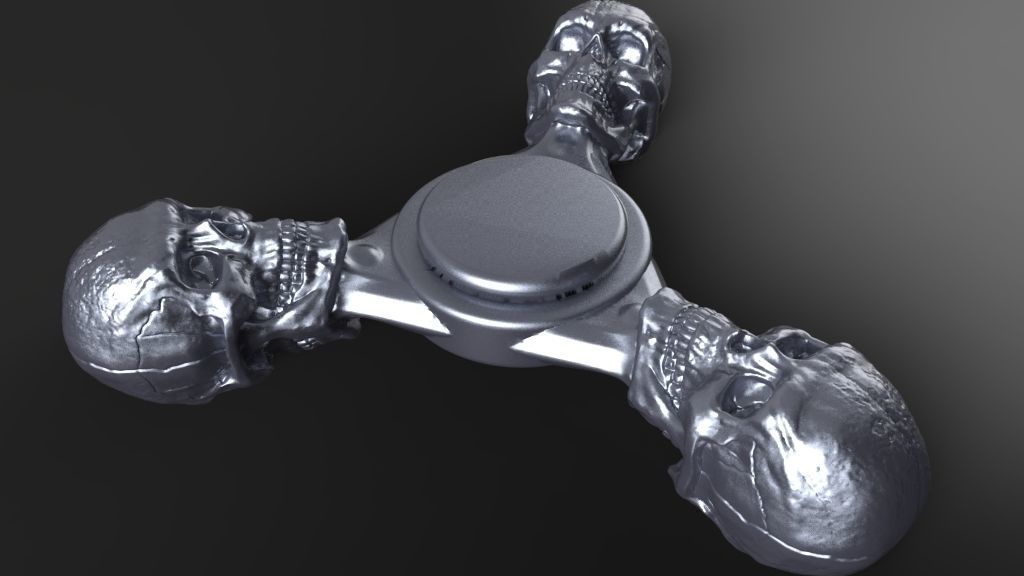 Premium spinner Skull 3-arm 3D print model_7