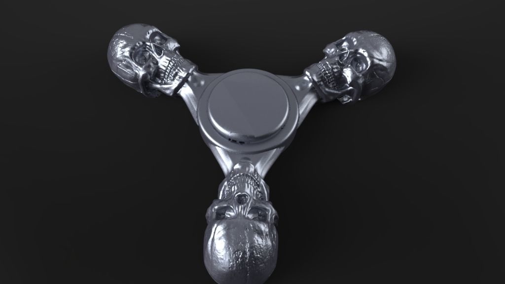 Premium spinner Skull 3-arm 3D print model_6