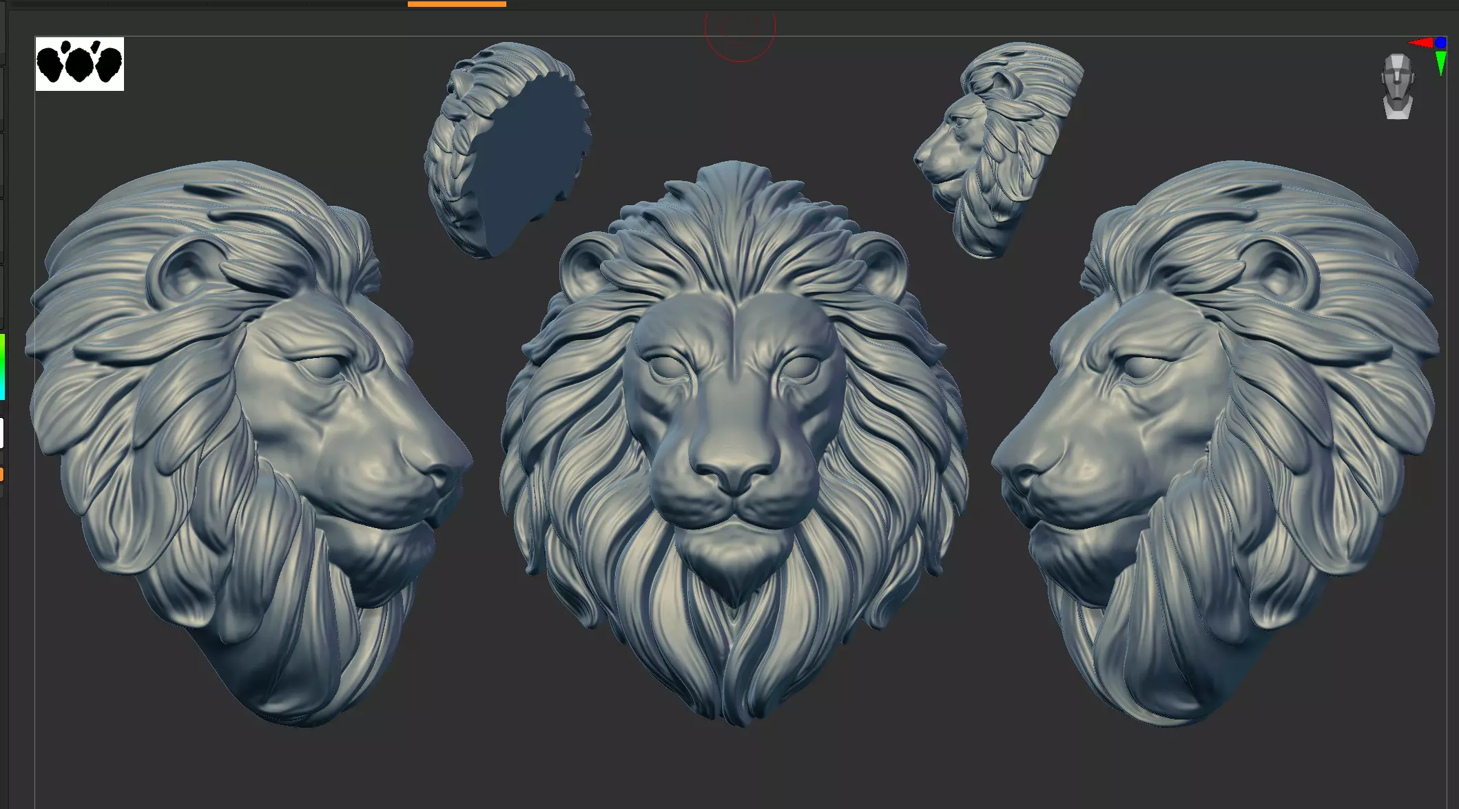 LION FACE PENDENT 3D print model