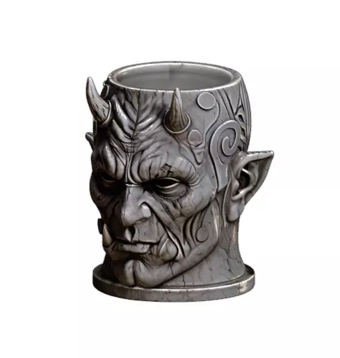 Demon Oni Mug Skull Cup Gothic Vesse 3D print model