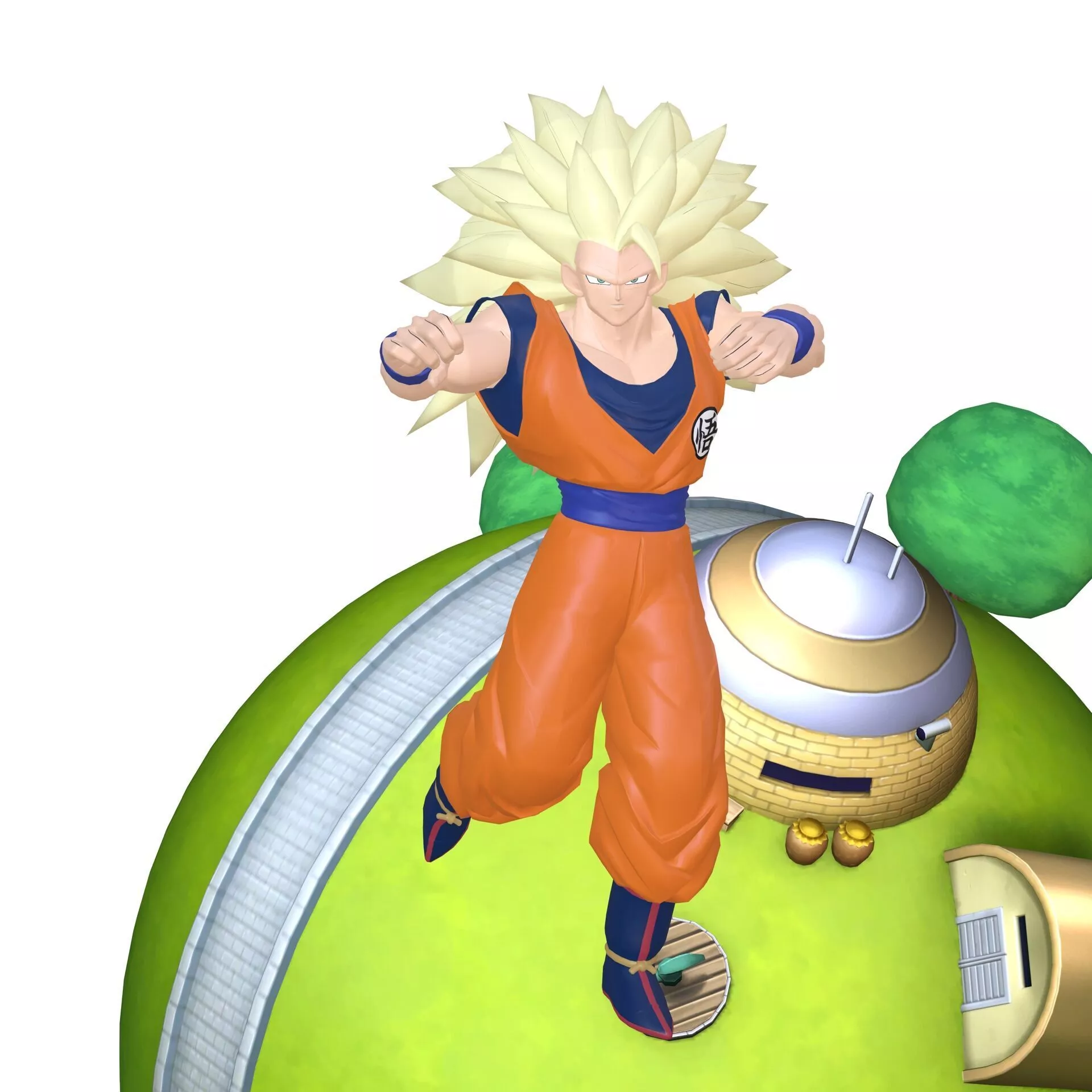 SON Goku Super Sayayin 3 DRAGON BALL Animated RIGGED Free 3D print model