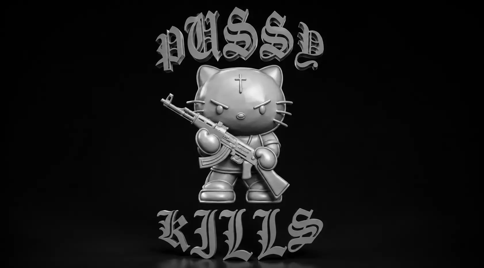 Cute Cat Character Pendant 3D Model 3D print model