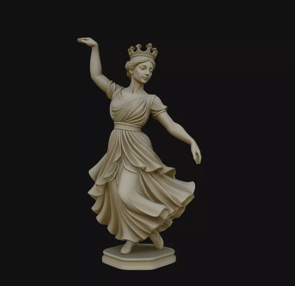 Female Dancer Raised Arms Sculpture Statue STL 3D print model