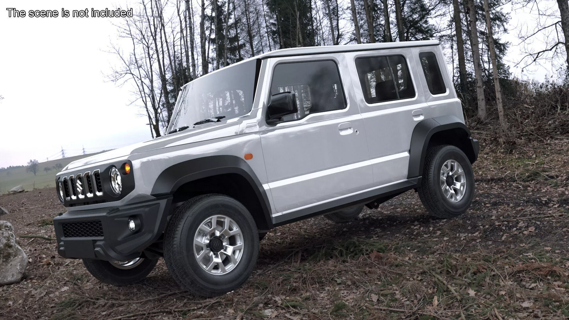 SUV Suzuki Jimny 2025 White Rigged 3D model