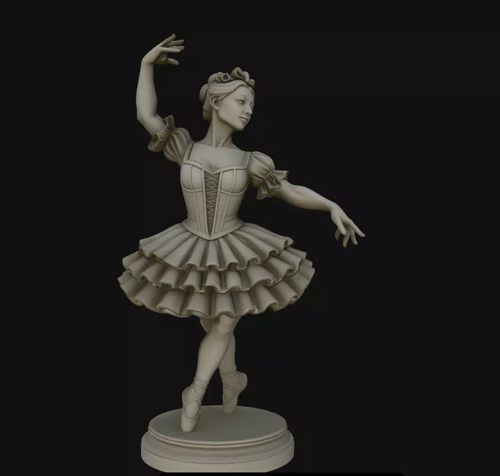 Ballerina Tutu Ballet Dancer Sculpture Statue STL 3D print model