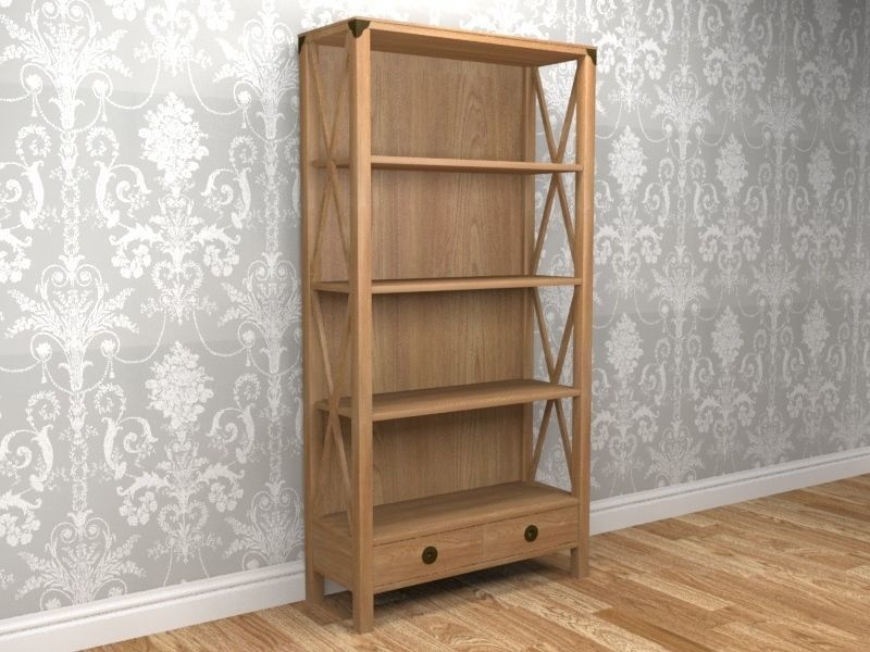 Laura Ashley Balmoral Chestnut 2 Drawer Bookcase 3D model_1