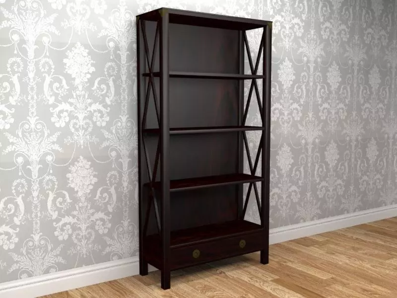 Laura Ashley Balmoral Chestnut 2 Drawer Bookcase 3D model_0