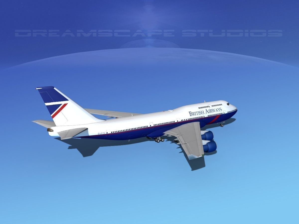 Boeing 747-400 British Airways 2 3D model_5