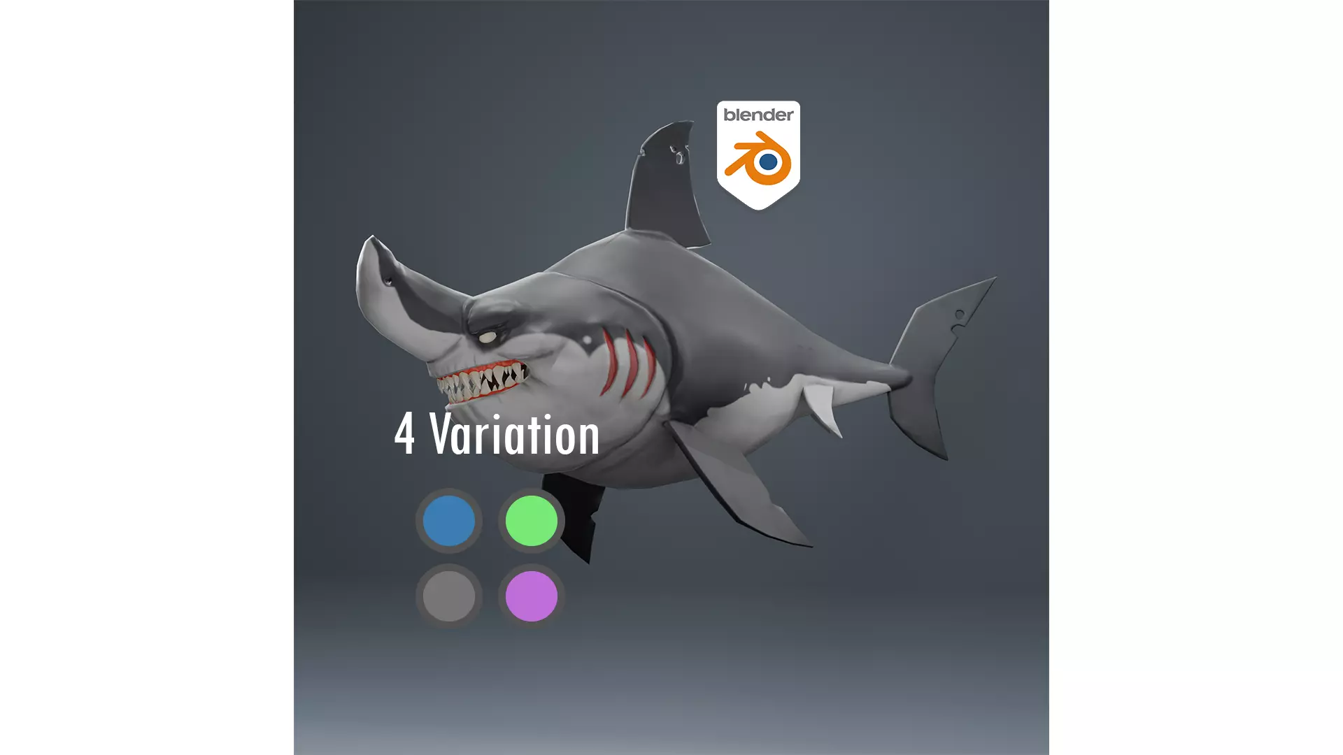Shark Stylized -Rigged -Lowpoly Free low-poly 3D model
