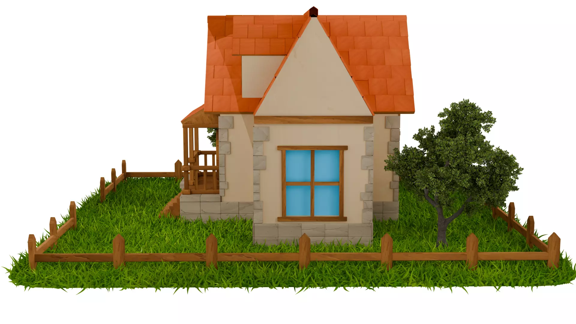Cartoon House 3D model