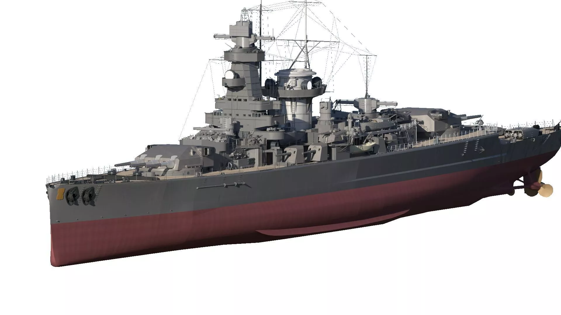 WW2 GERMAN NAVY DEUTCHLAND CLASS CRUISER 3D model