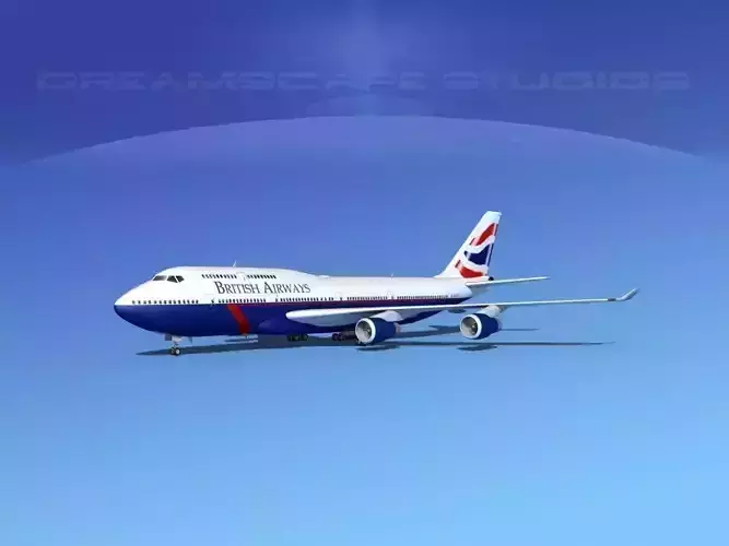 Boeing 747-400 British Airways 3 3D model