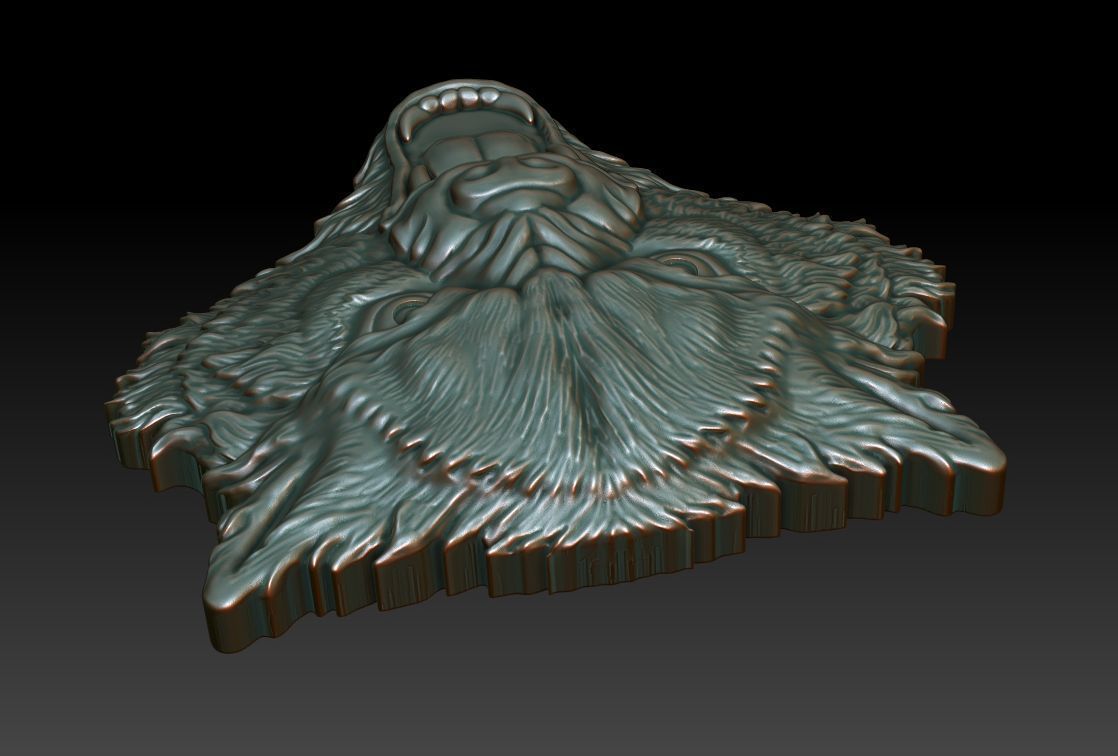 Wolf head 3D print model_4