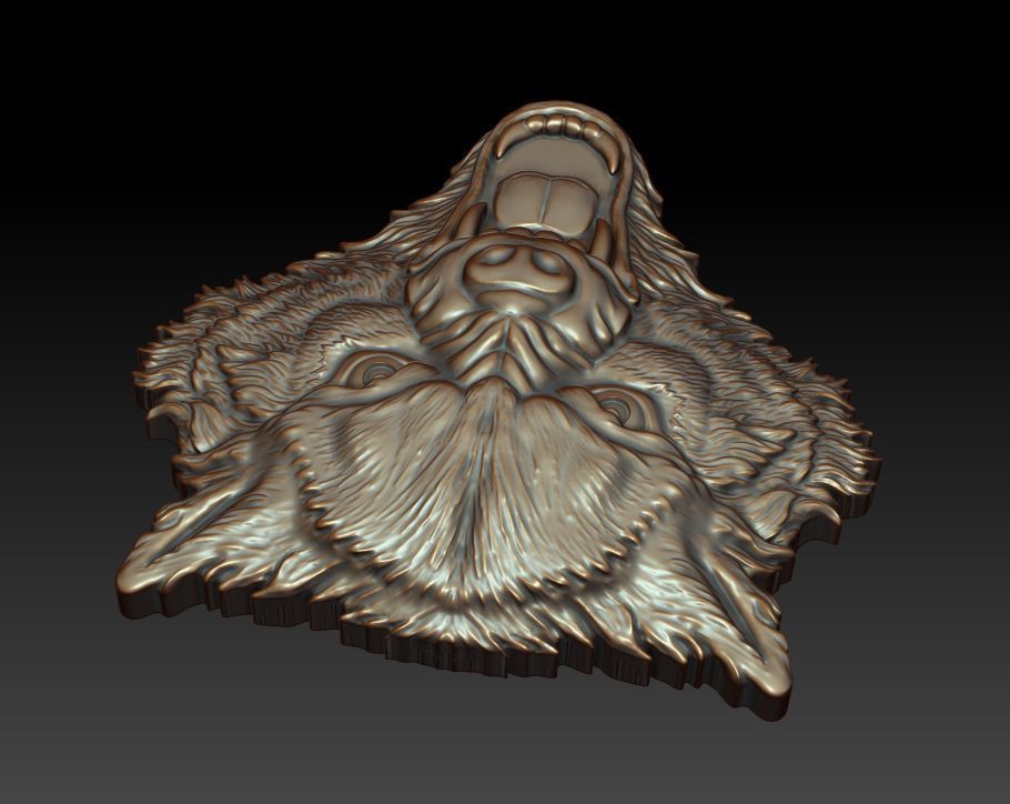 Wolf head 3D print model_10