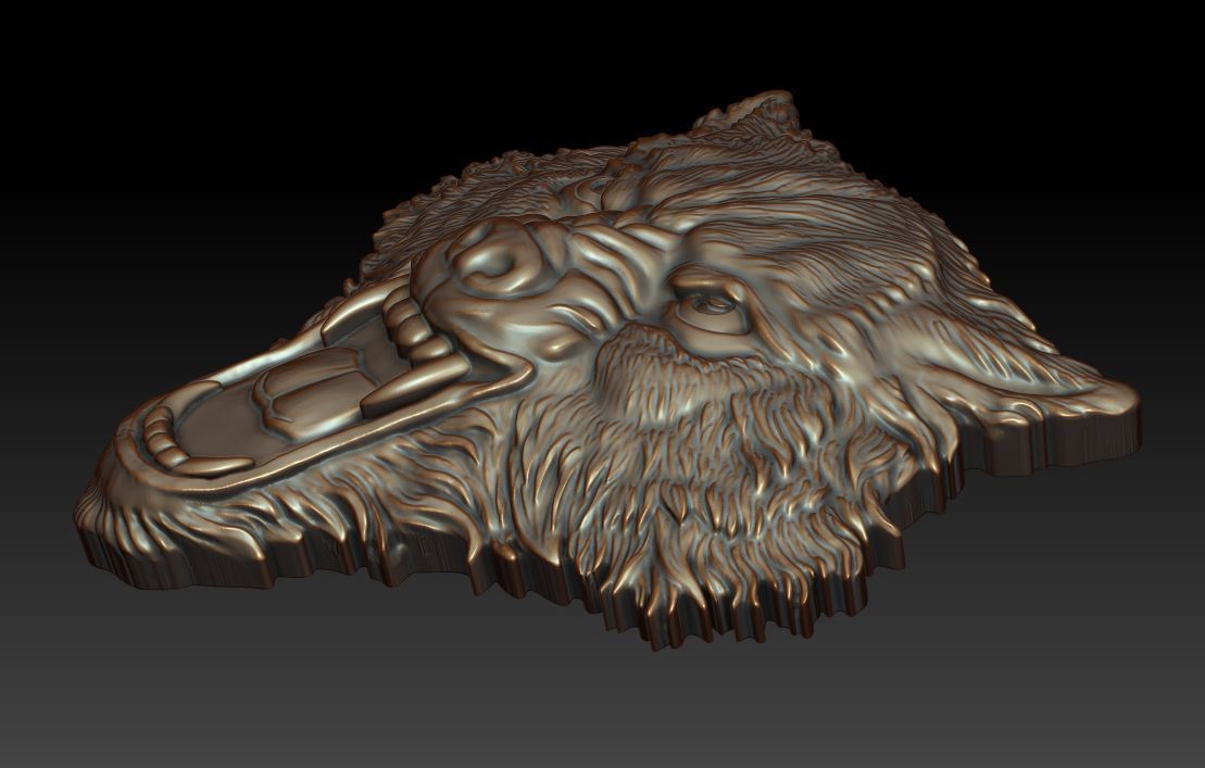 Wolf head 3D print model_8