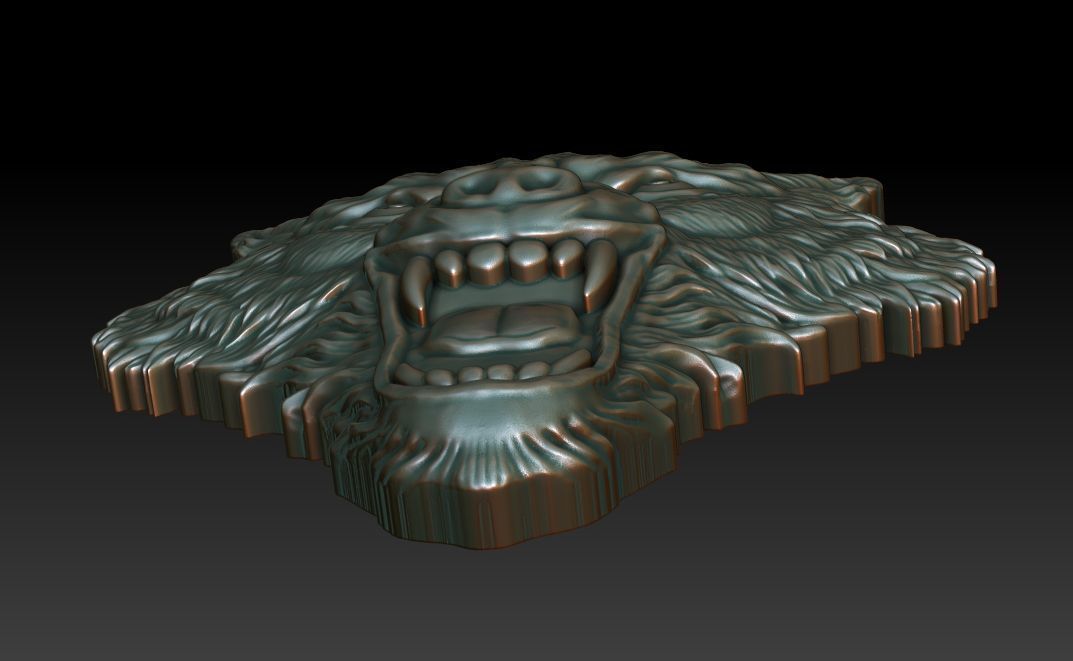 Wolf head 3D print model_3