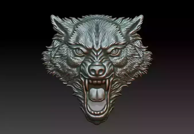 Wolf head 3D print model