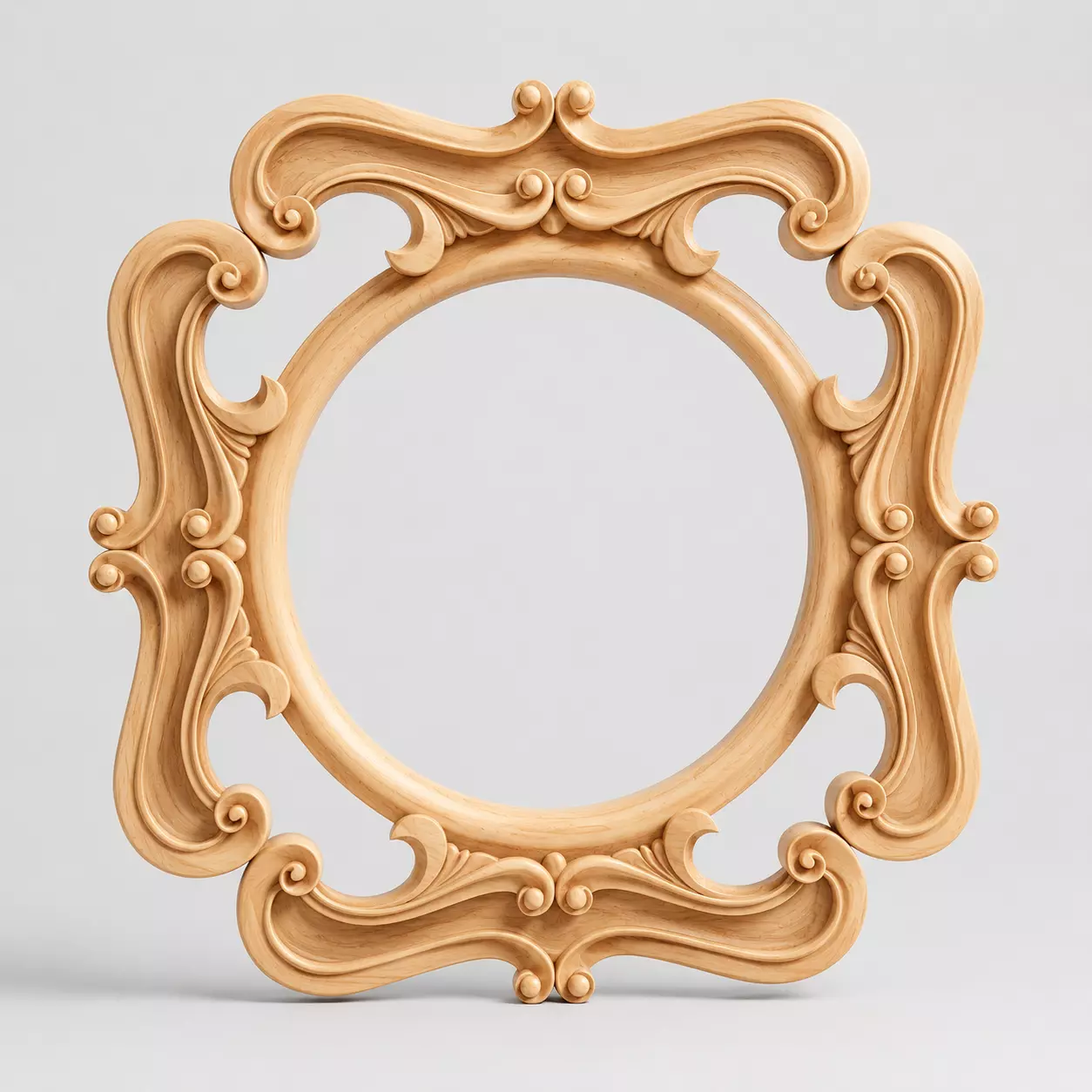 Ornate Square Scroll Mirror Frame STL 3D model