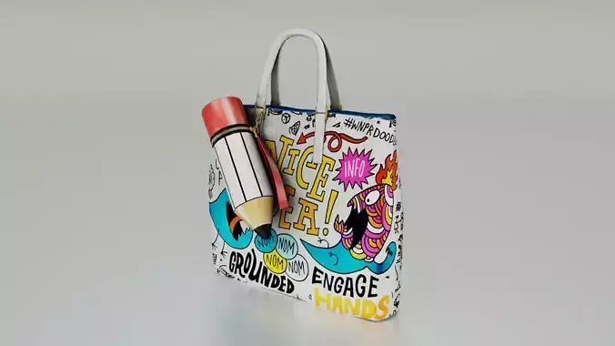 Back to school - Fashion Bag - Low-poly 3D Model