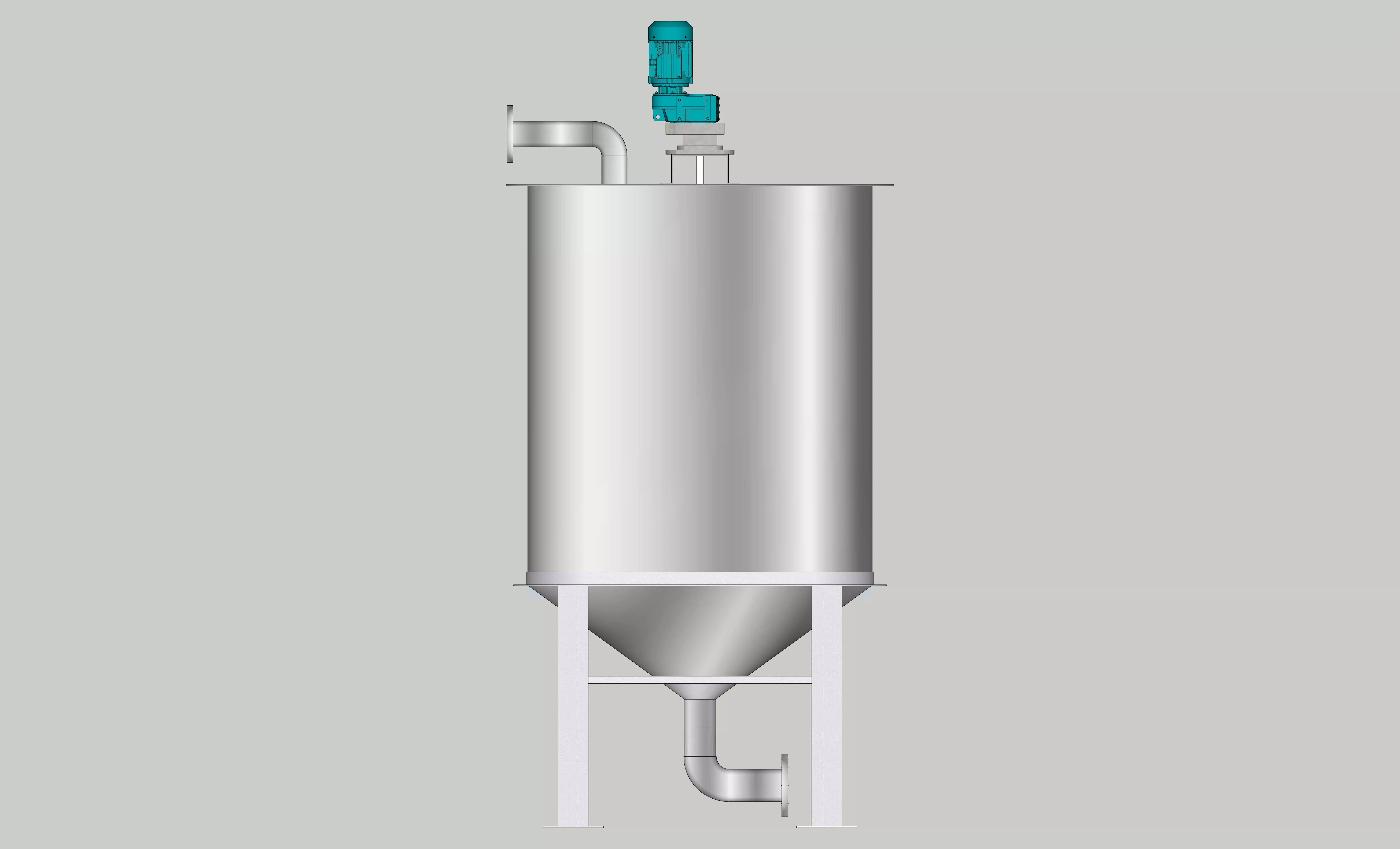 Industrial Agitator Mixing Tank 1200L 2D Drawing and 3D CAD 3D model