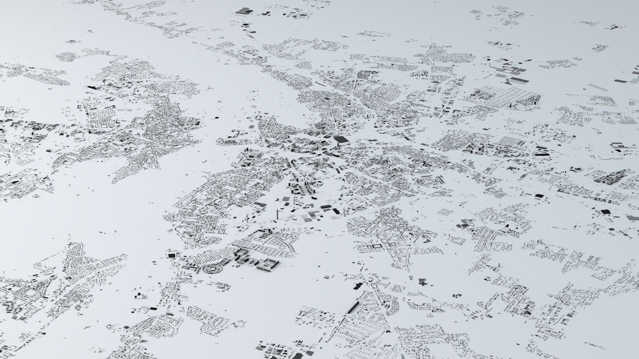 Leipzig Streets and Buildings 3D model_1