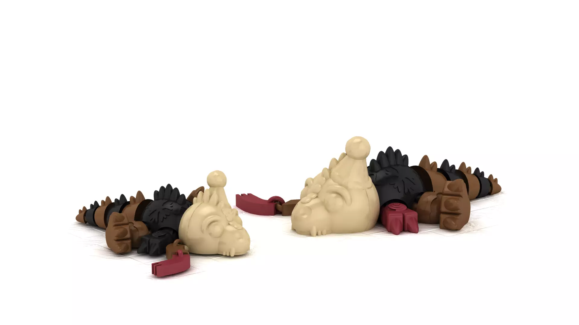 Flexy Armored Dragon 3D print model