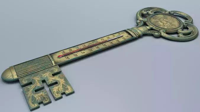 Antique Room Thermometer Old Brass Verdigris