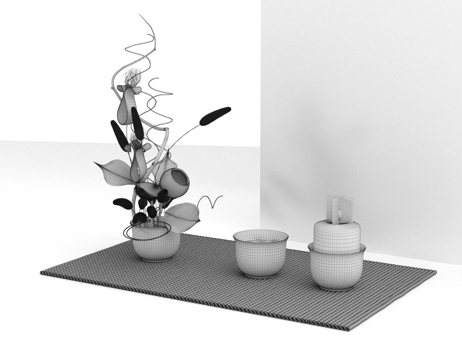 Ikebana Composition 3D model_1