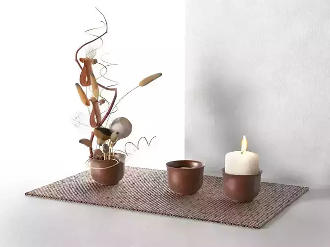 Ikebana Composition 3D model