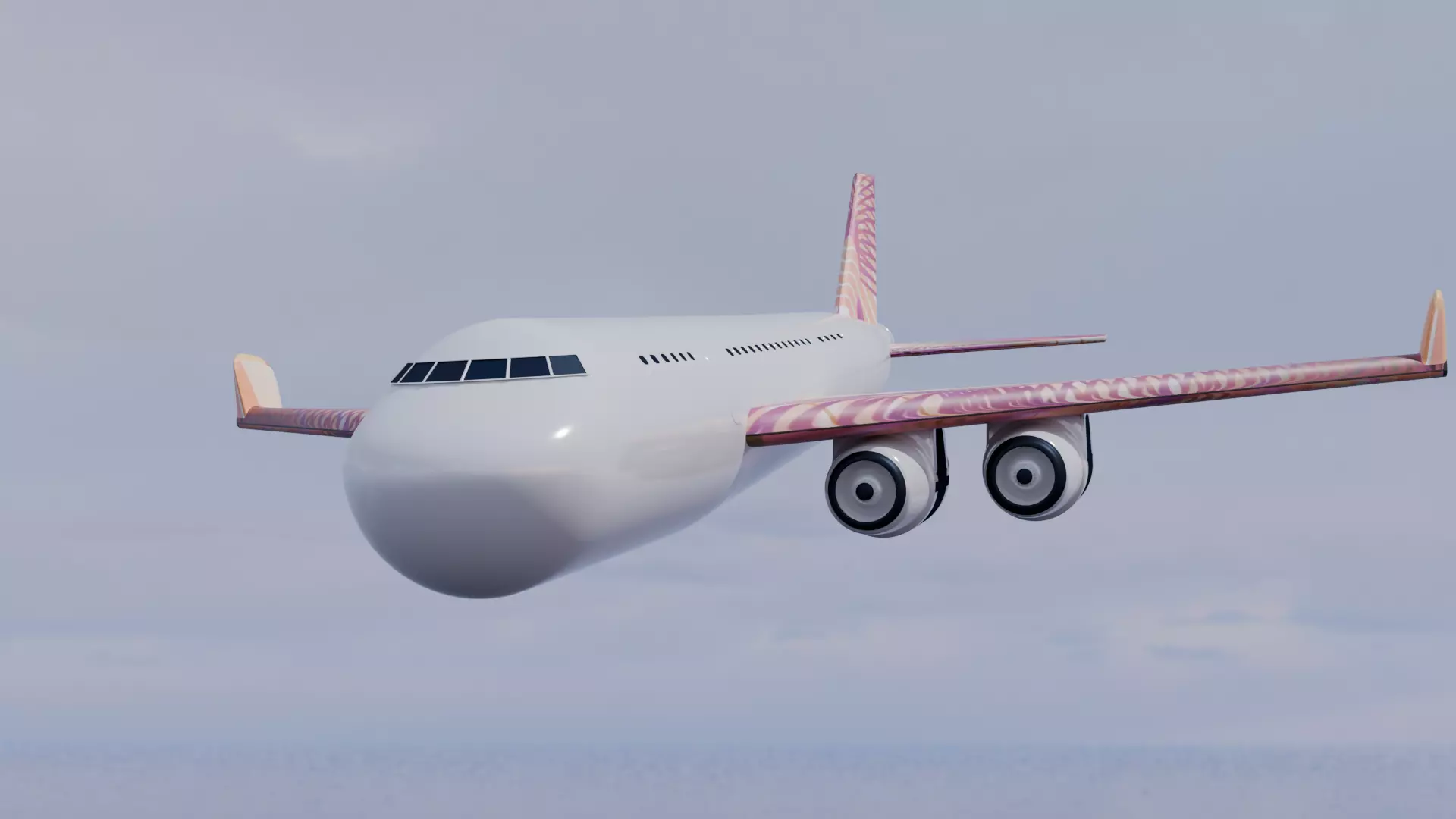 Commercial Passenger Airplane Low-poly 3D model