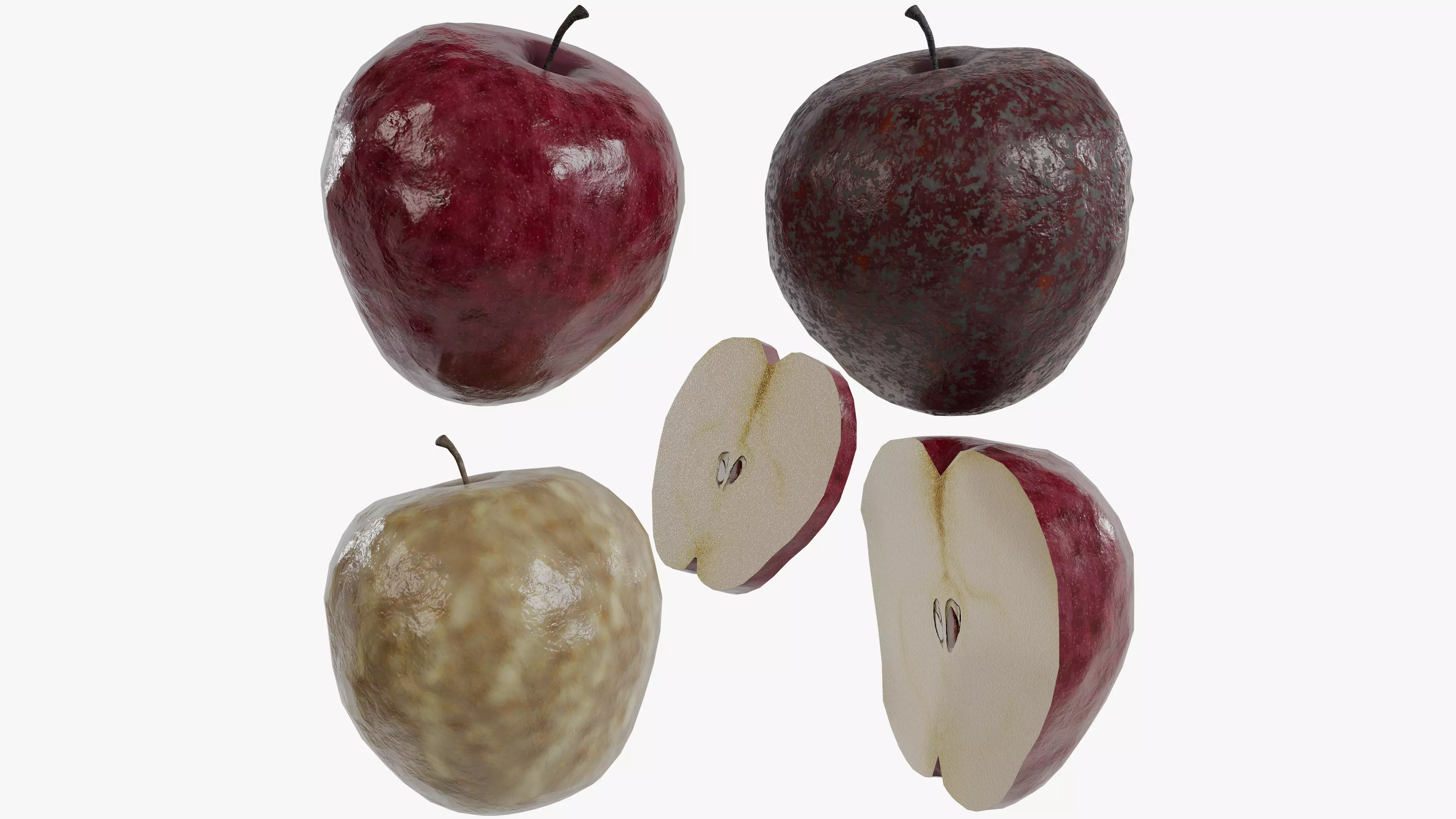 Red Apple Low-poly 3D model