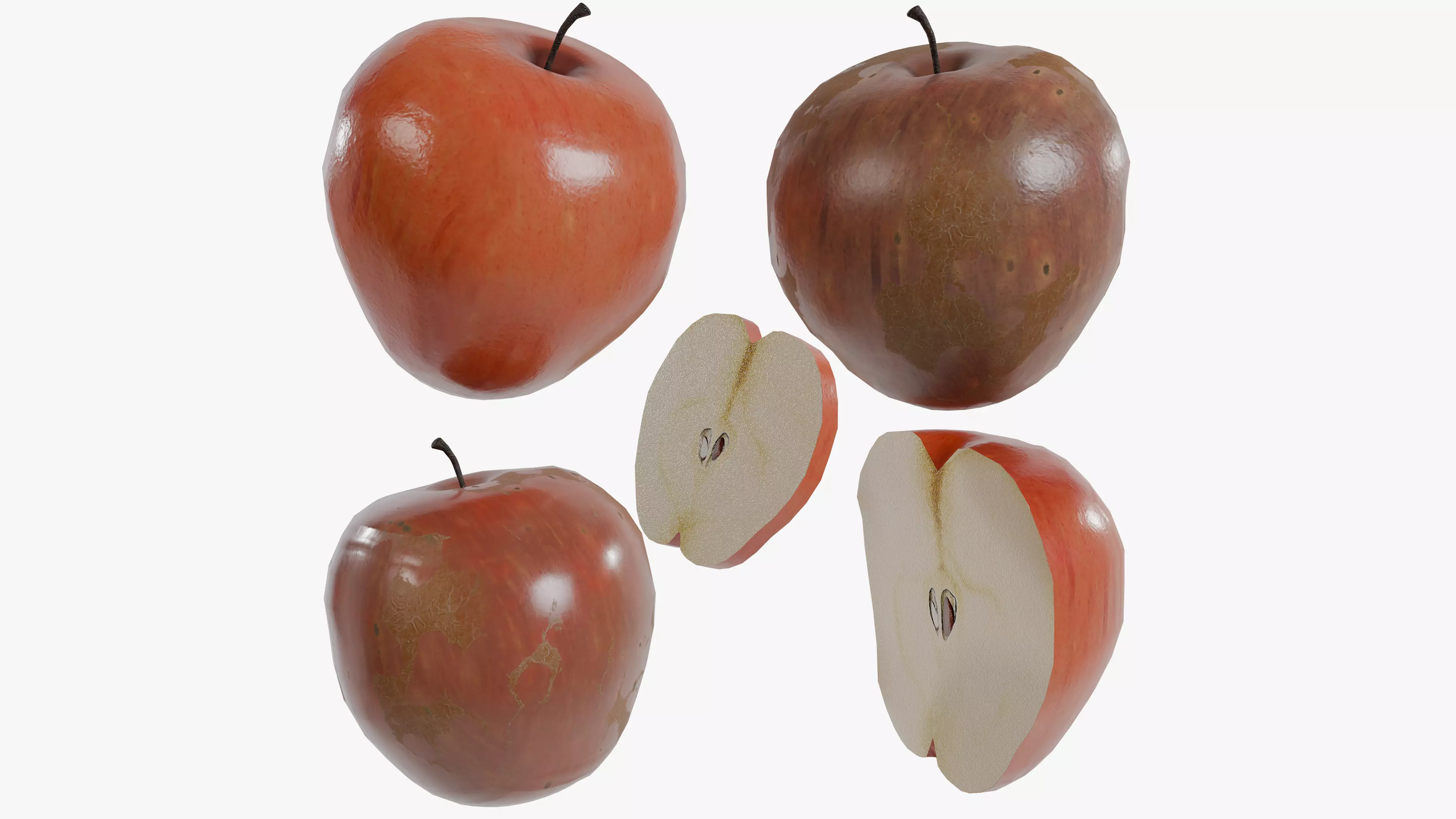 Gala Apple Low-poly 3D model