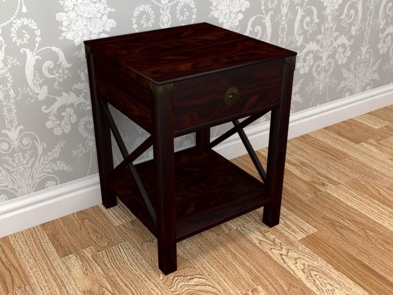 Laura Ashley Balmoral Chestnut 1 Drawer Side Table 3D model_1
