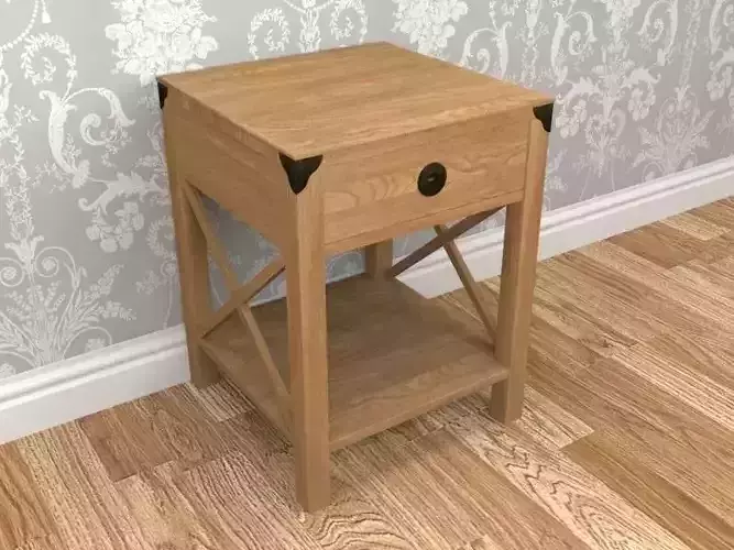 Laura Ashley Balmoral Chestnut 1 Drawer Side Table 3D model