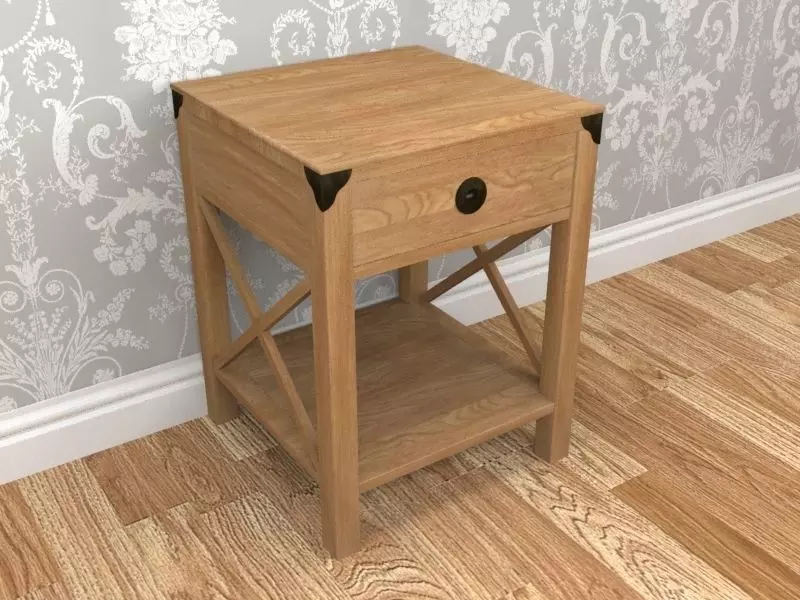 Laura Ashley Balmoral Chestnut 1 Drawer Side Table 3D model_0