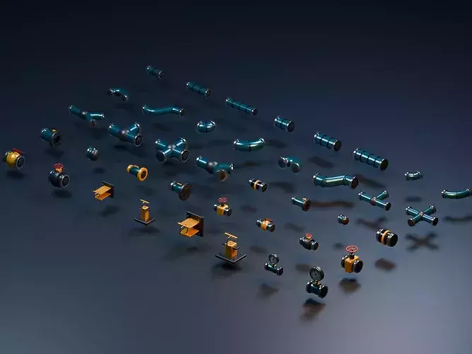 Modular Industrial Pipe and Valve Kit