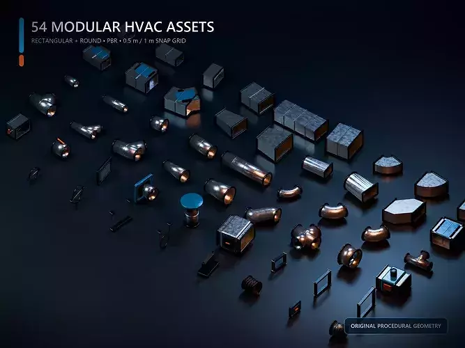 Modular Industrial HVAC and Ventilation Kit - 54 Assets