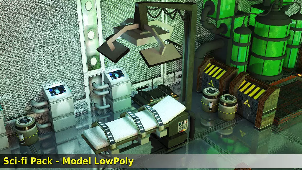 Scifi Laboratotry Pack - 8 Models Low-poly 3D model