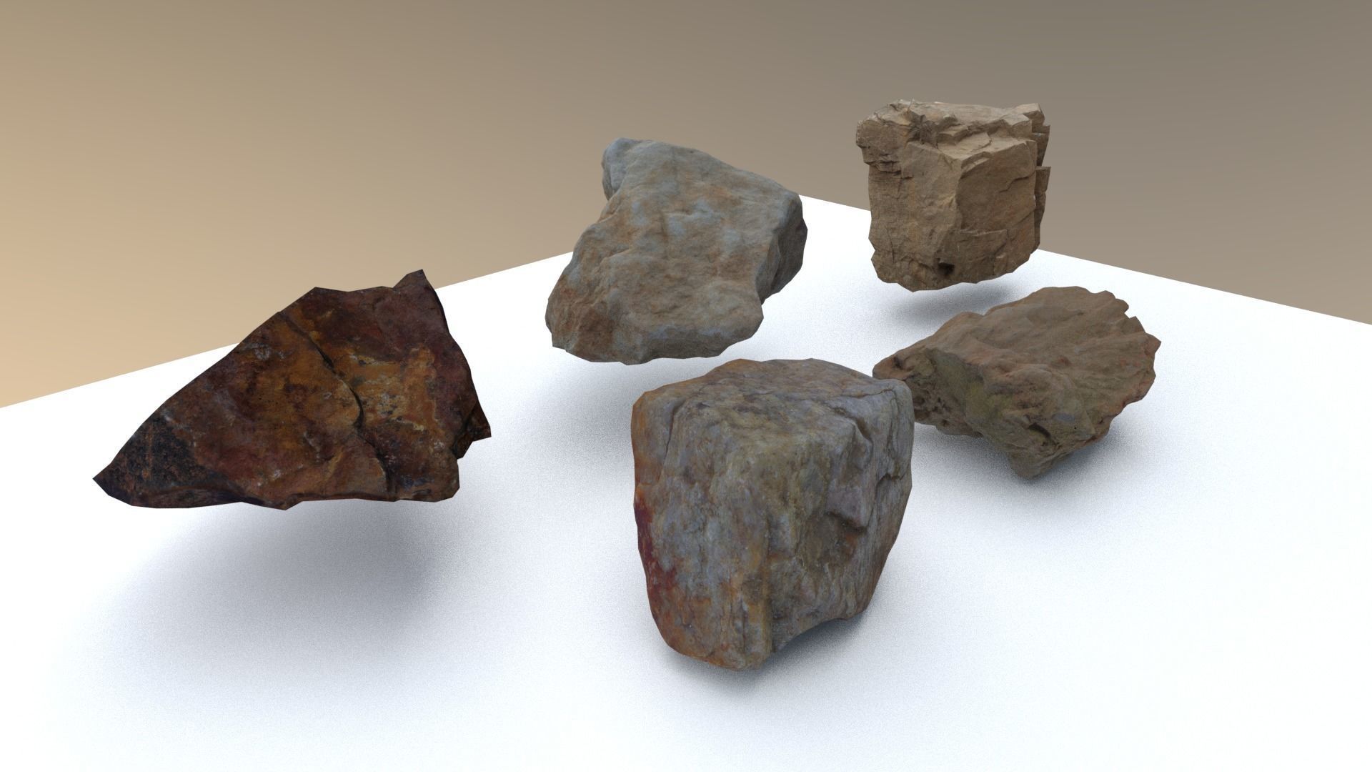 Game Ready Rock Collection Nr 1 Low-poly 3D model_2