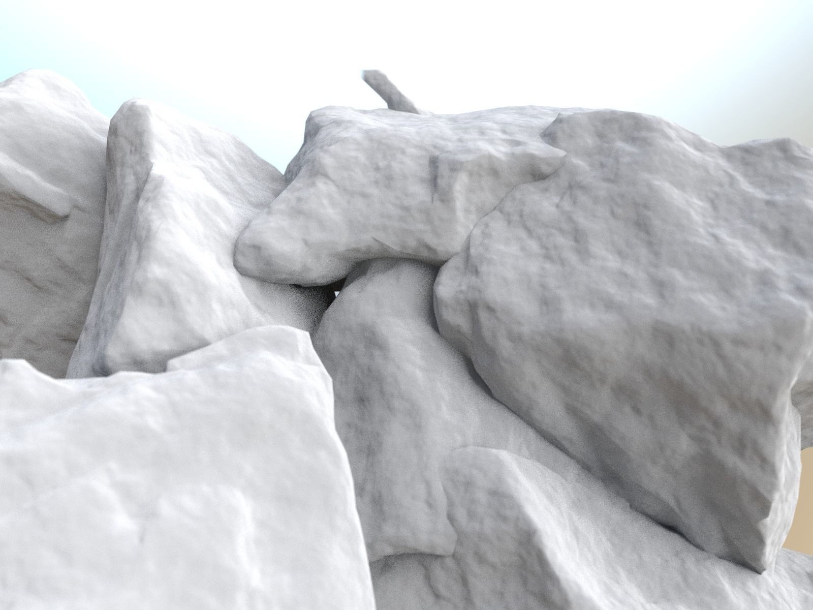 Game Ready Rock Collection Nr 1 Low-poly 3D model_28