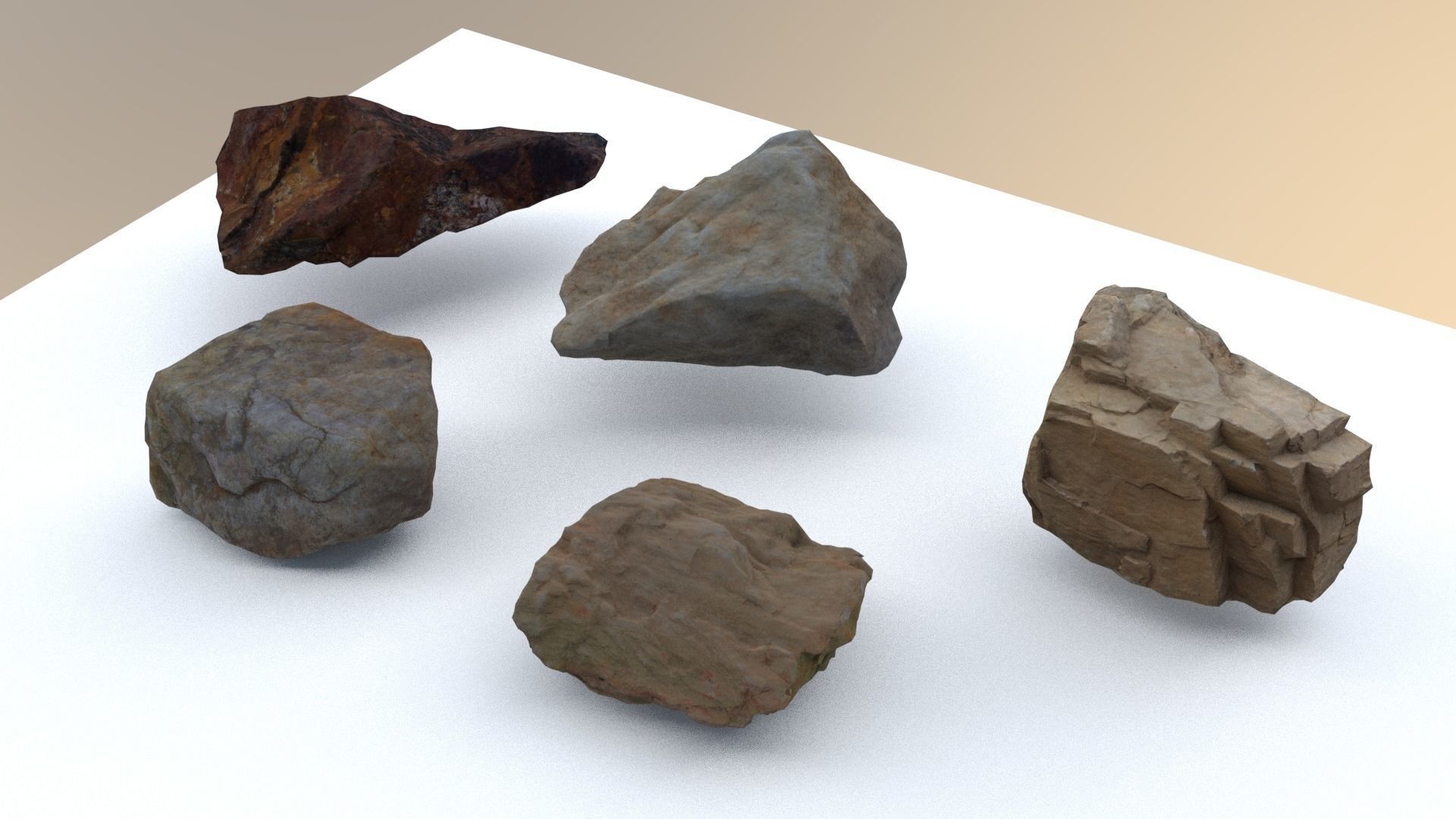 Game Ready Rock Collection Nr 1 Low-poly 3D model_1