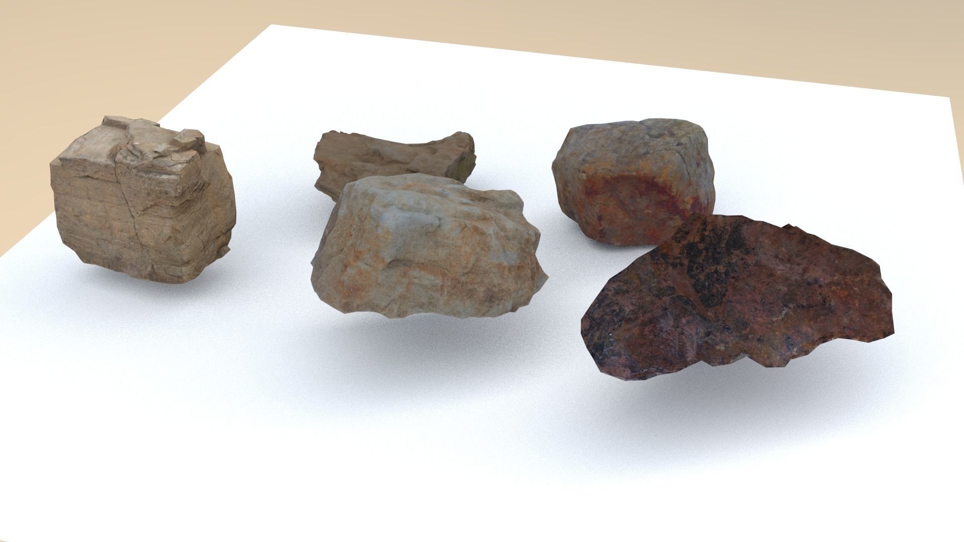 Game Ready Rock Collection Nr 1 Low-poly 3D model_3
