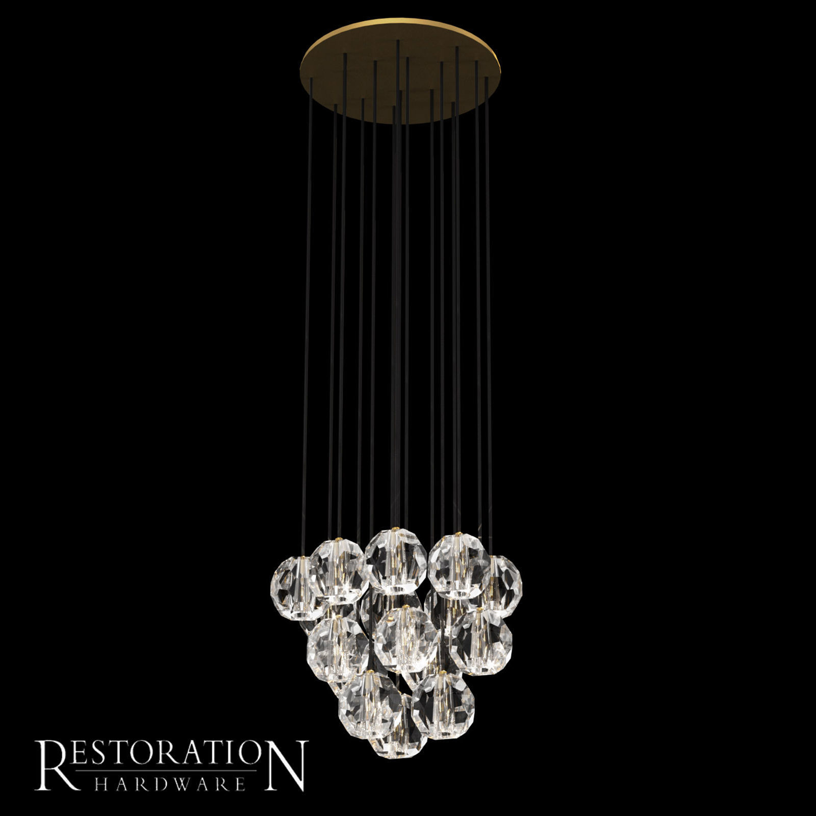 BOULE DE CRISTAL ROUND CLUSTER CHANDELIER 24 3D model_1