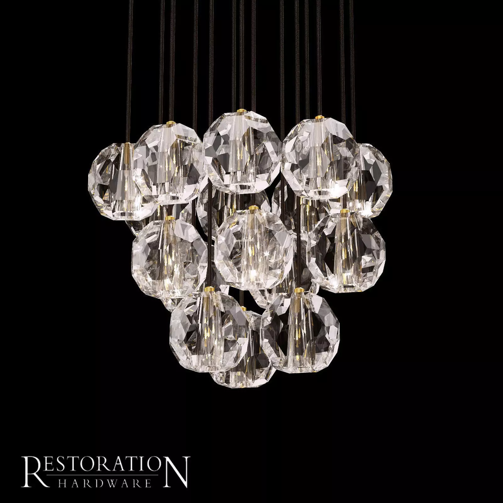 BOULE DE CRISTAL ROUND CLUSTER CHANDELIER 24 3D model_0