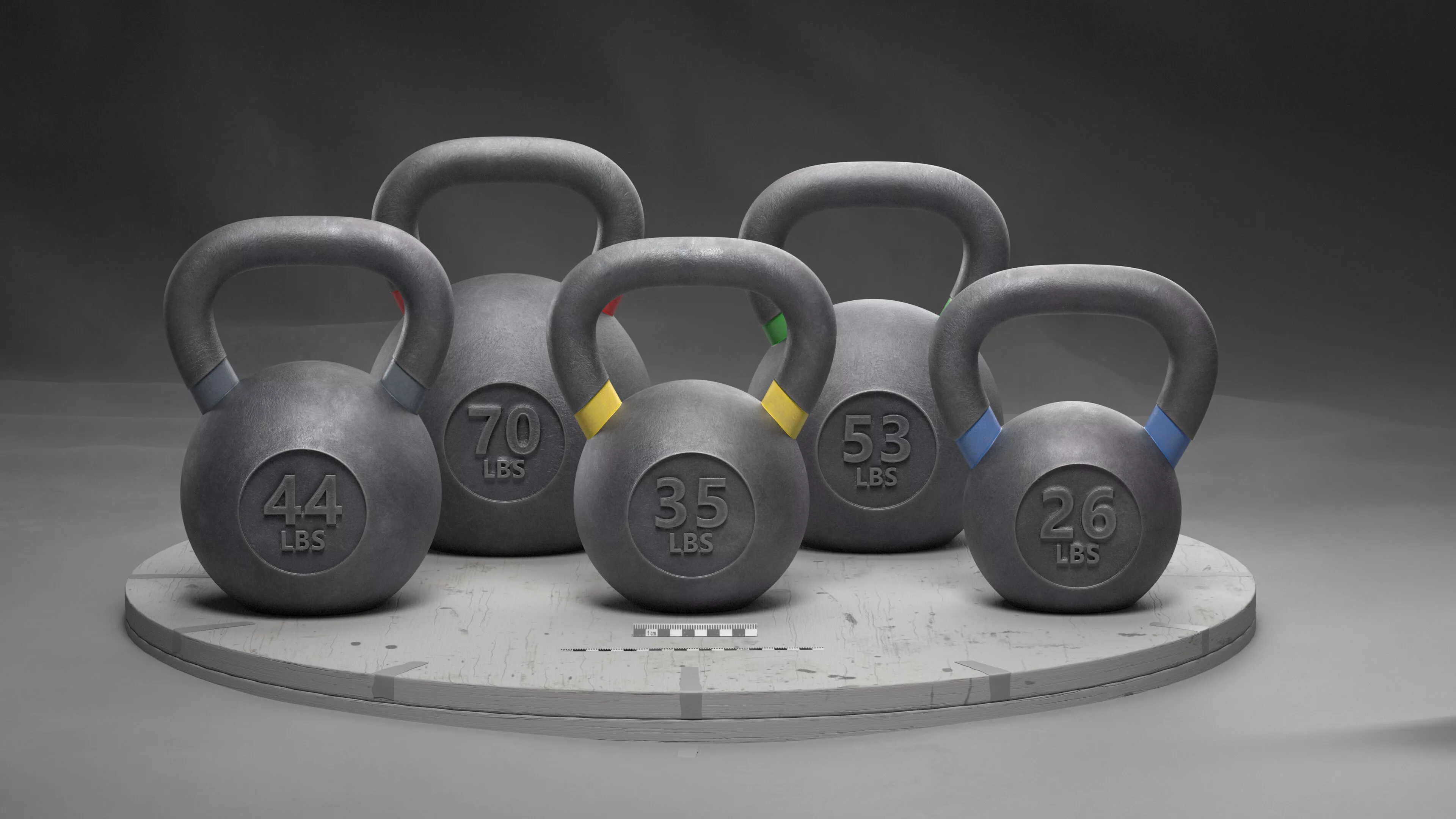 Kettlebells Set Low-poly 3D model